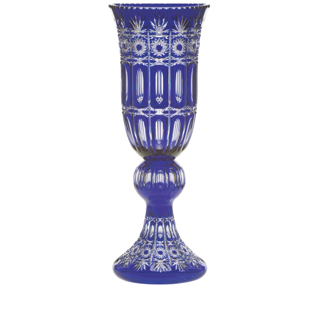 Vase Kristall Dresden kobalt (70 cm)