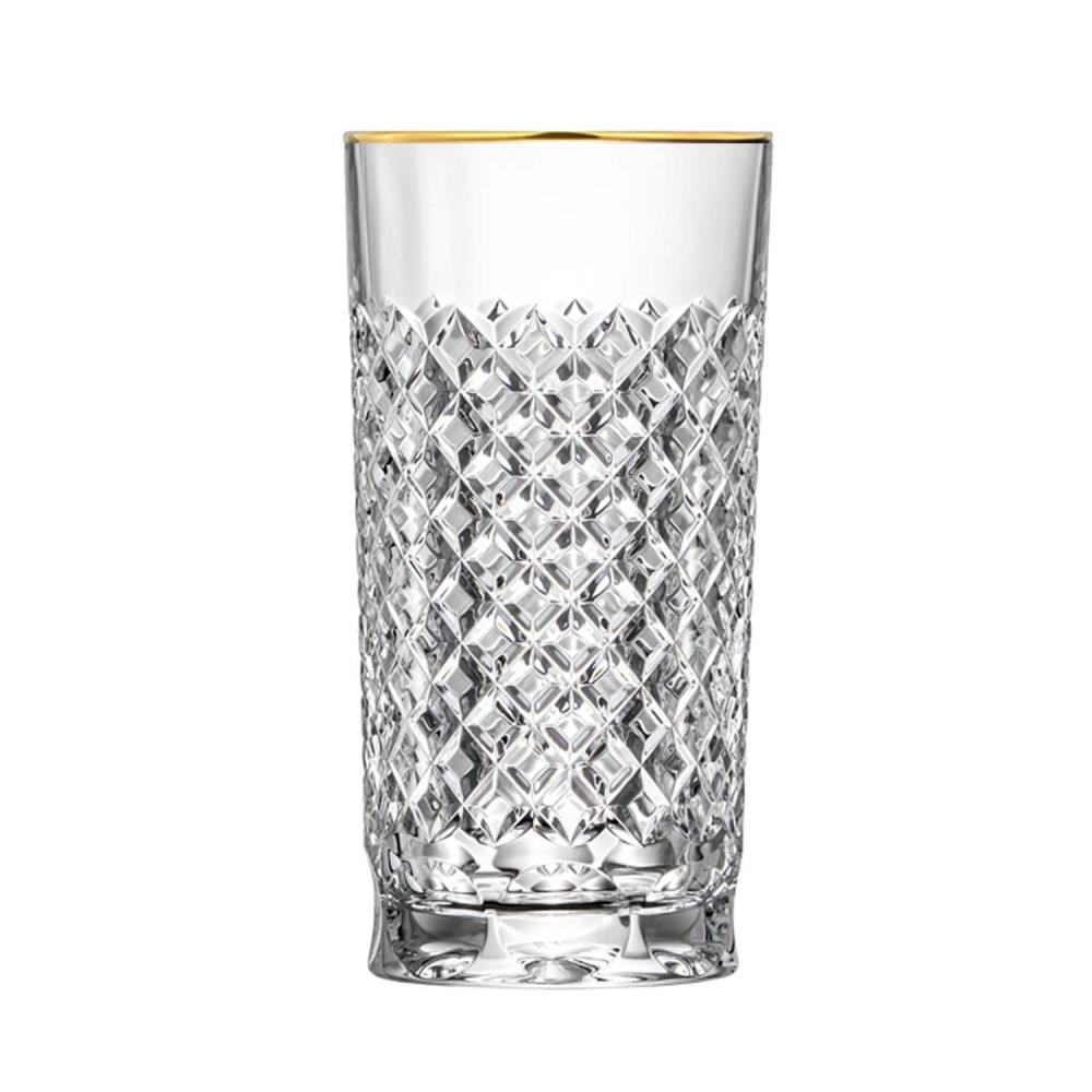 Longdrinkglas Kristall Karo Gold clear (14 cm)
