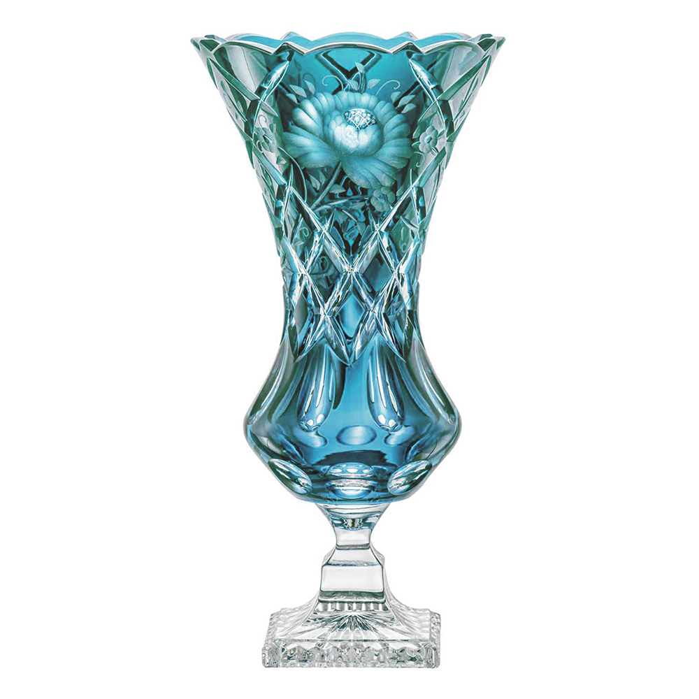 Vase Kristall Sunrose azur (34 cm)