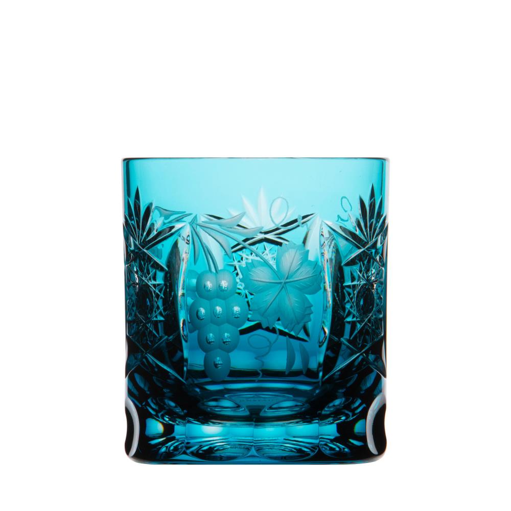 Whiskyglas Kristall Traube azur (9 cm)