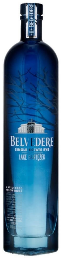 Geschenkset 2x Vodka Gläser Empire (8 cm) + Belvedere Vodka Lake Bartezek Rye 700ml