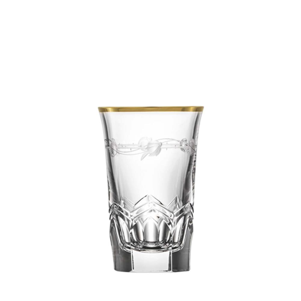 Shot Glas Kristall Lilly Gold clear (8cm)