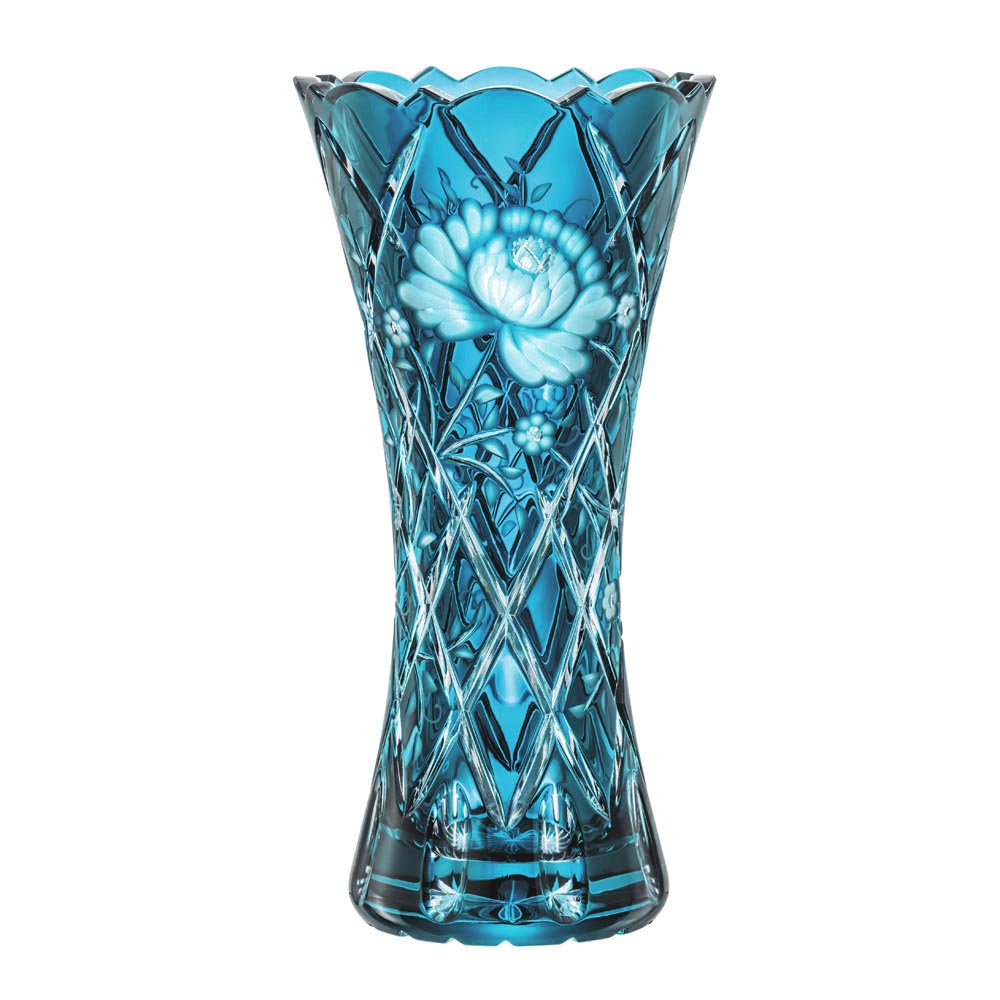 Vase Kristall Sunrose azur (30 cm)
