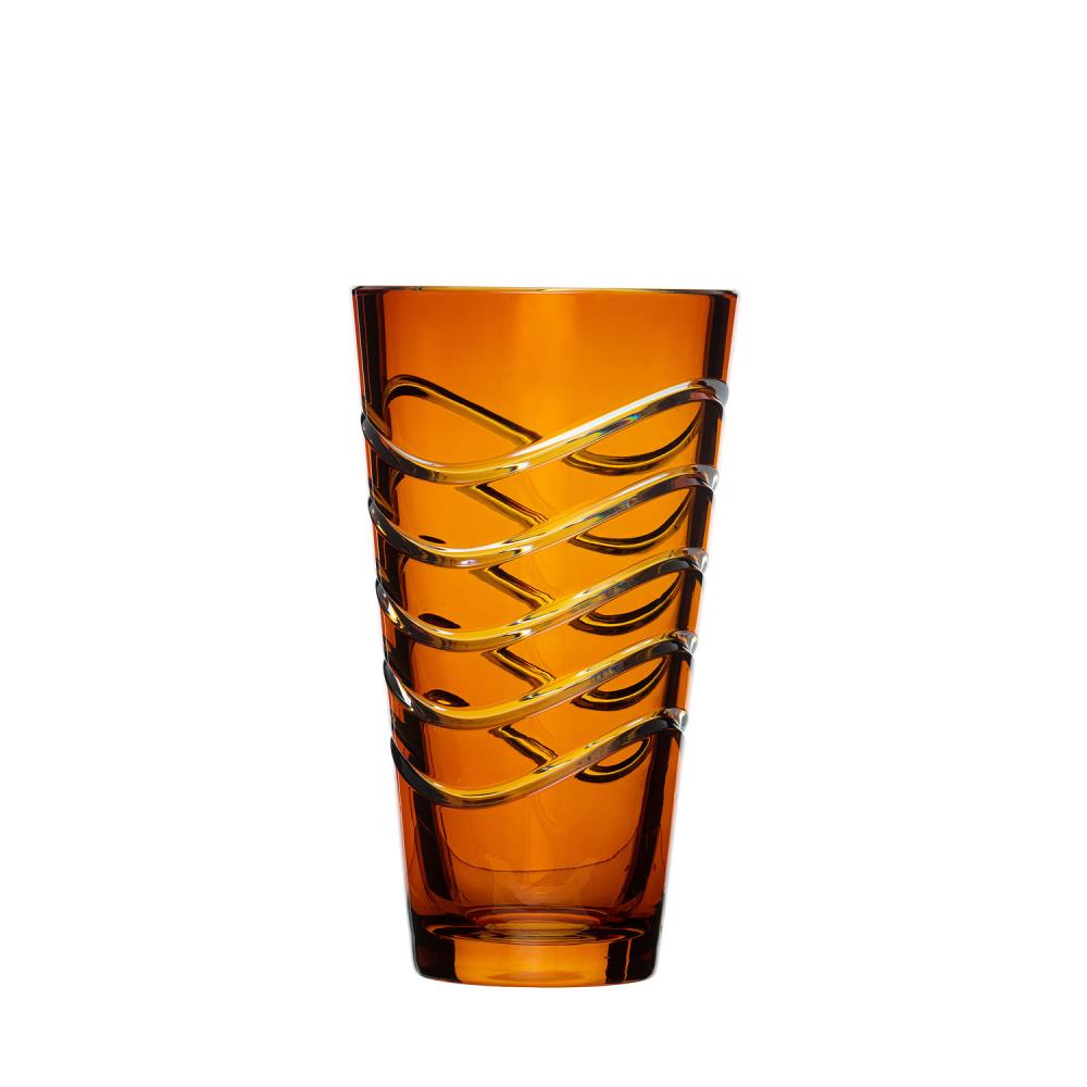 Vase Kristall Wave amber (23 cm)