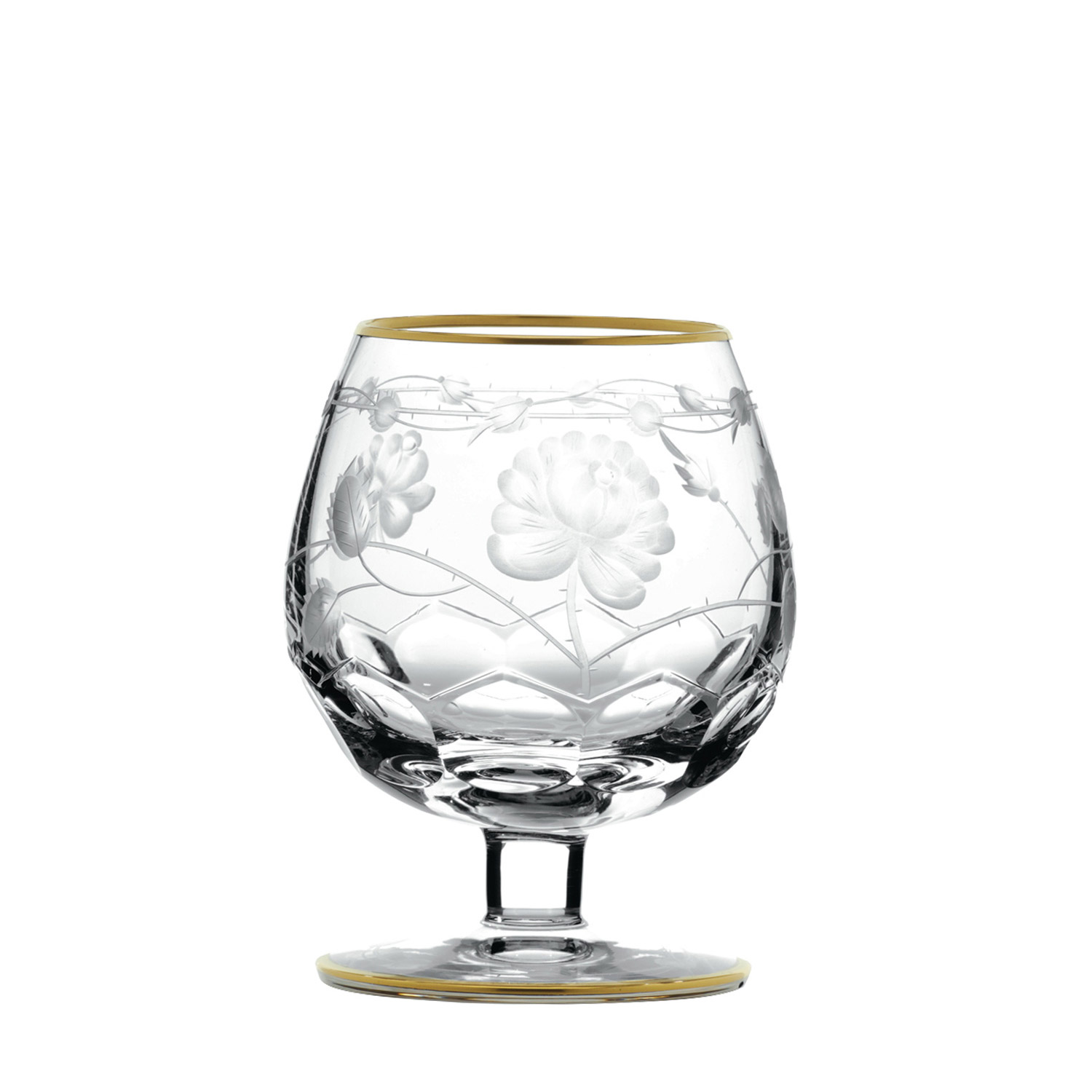 Cognacglas Kristall Monrose Gold clear (10,6 cm)